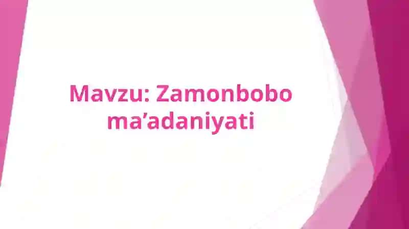 Zamonbobo ma’adaniyati 2