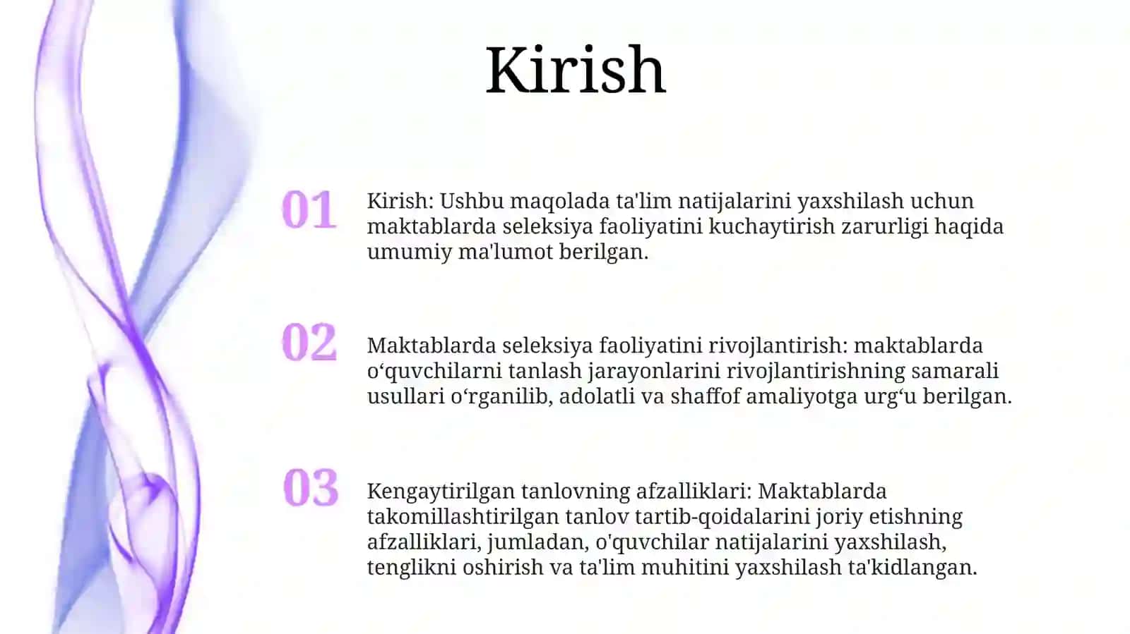 Maktablarda Selektsiya Faoliyatini Rivojlantirish 2