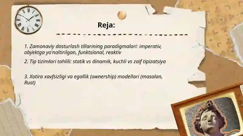 Zamonaviy dasturlash tillarining tahlili 2