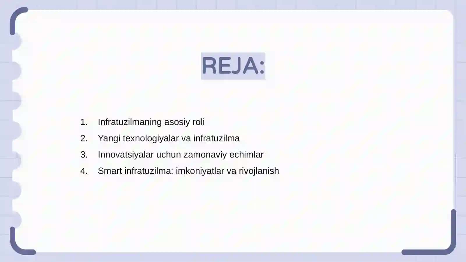 Innovatsiyalar uchun zamonaviy infratuzilma 2