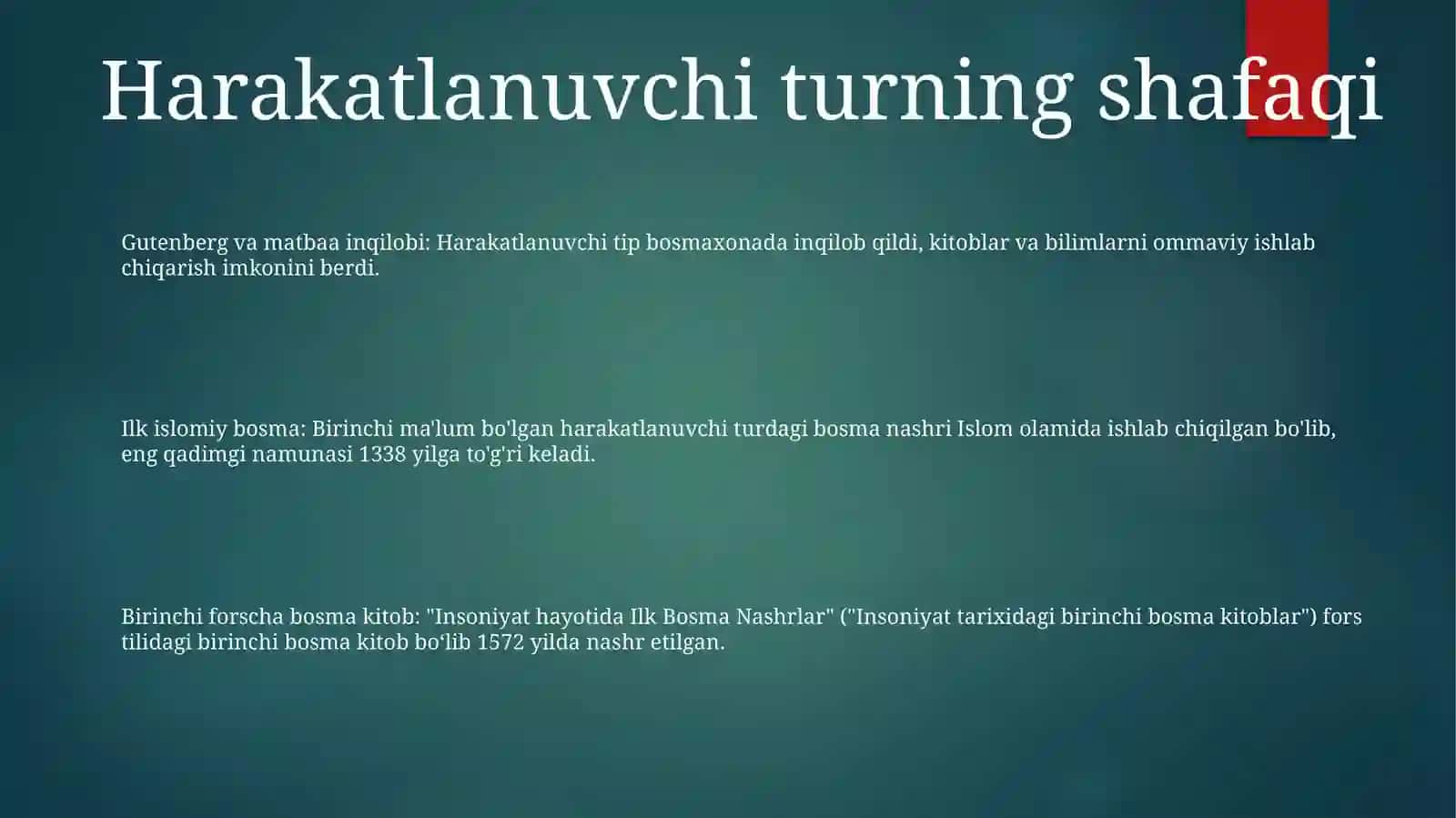 Insoniyat Hayotida Ilk Bosma Nashrlar 2