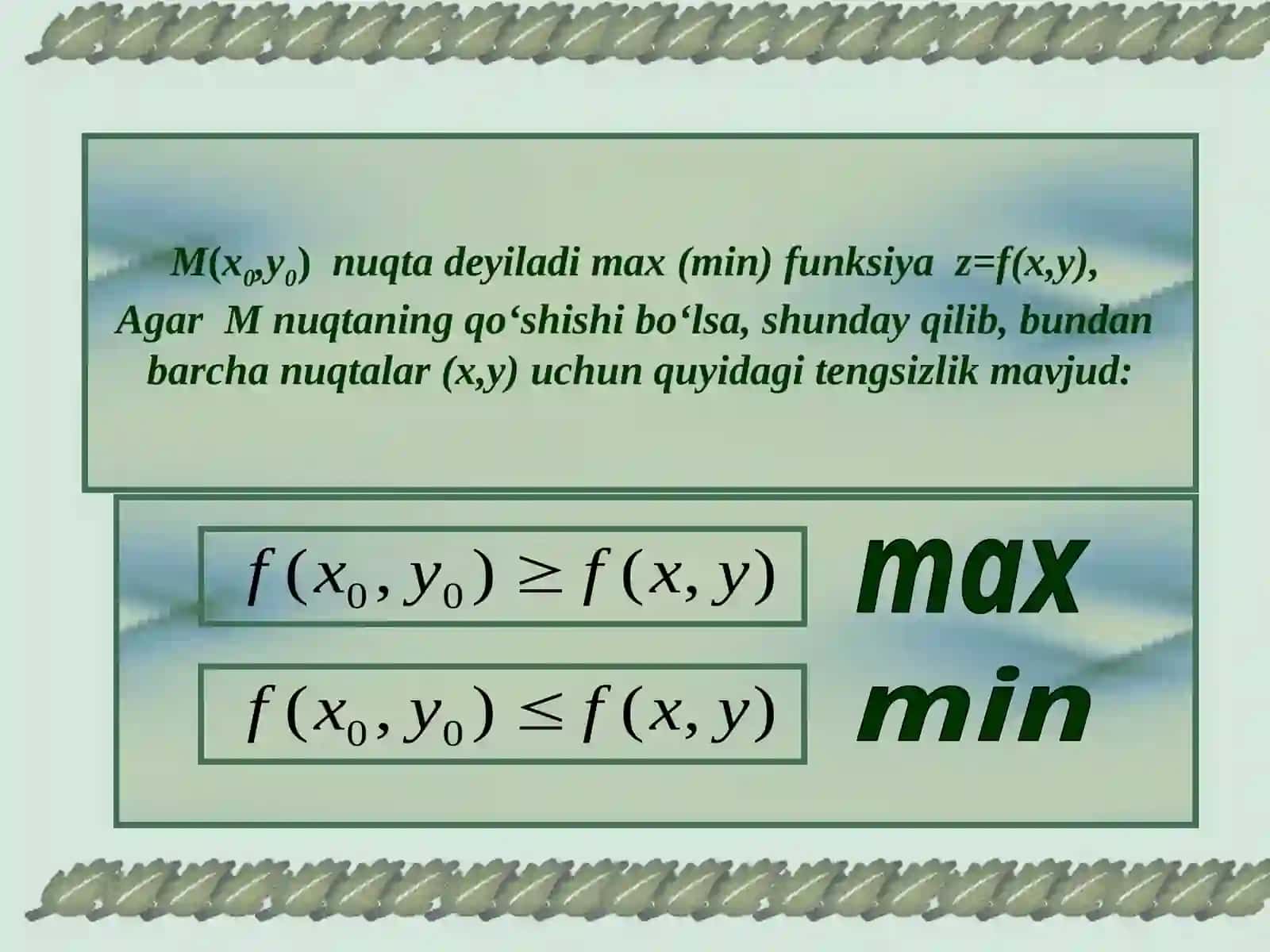 Ekstrem Funksiya Ikki O'zgarchi 2