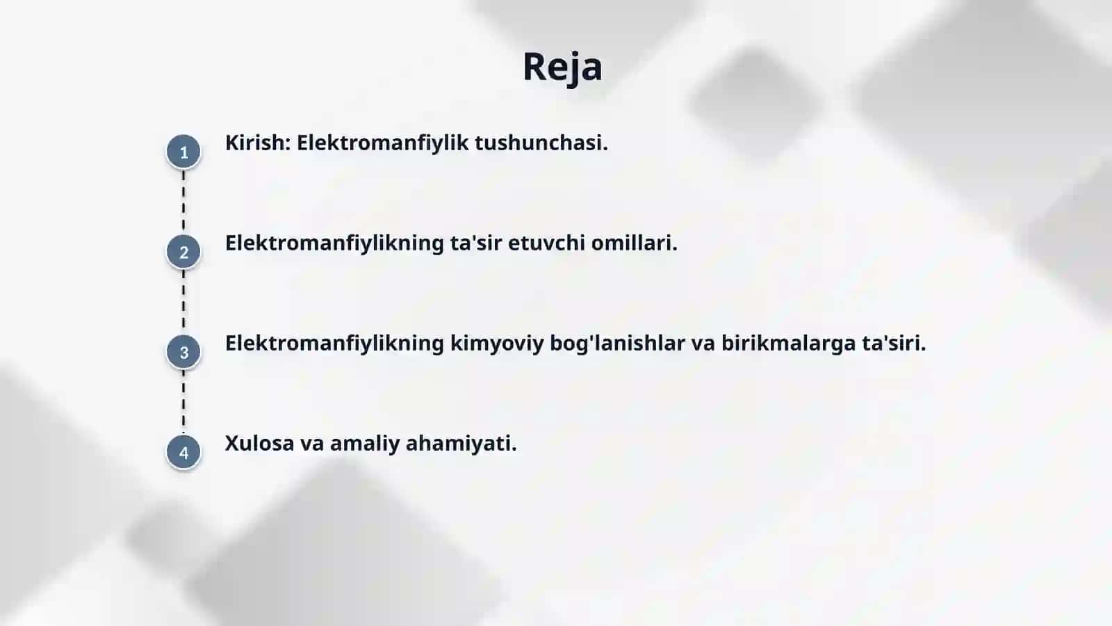 Mavzu: “Kimyoviy elementlarning nisbiy elektromanfiyligi 2