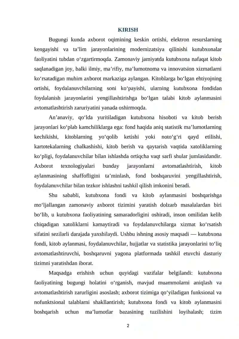 Kutubxona fondi va kitob aylanmasi tizimi 2