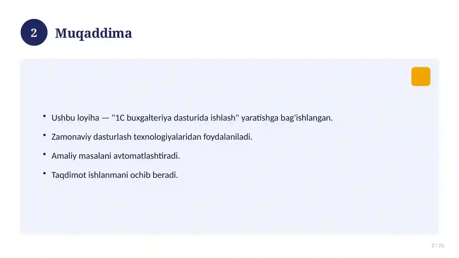1C buxgalteriya dasturida ishlash 2