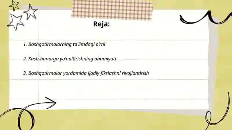 Boshqotirmalarning ta'limdagi o‘rni 2