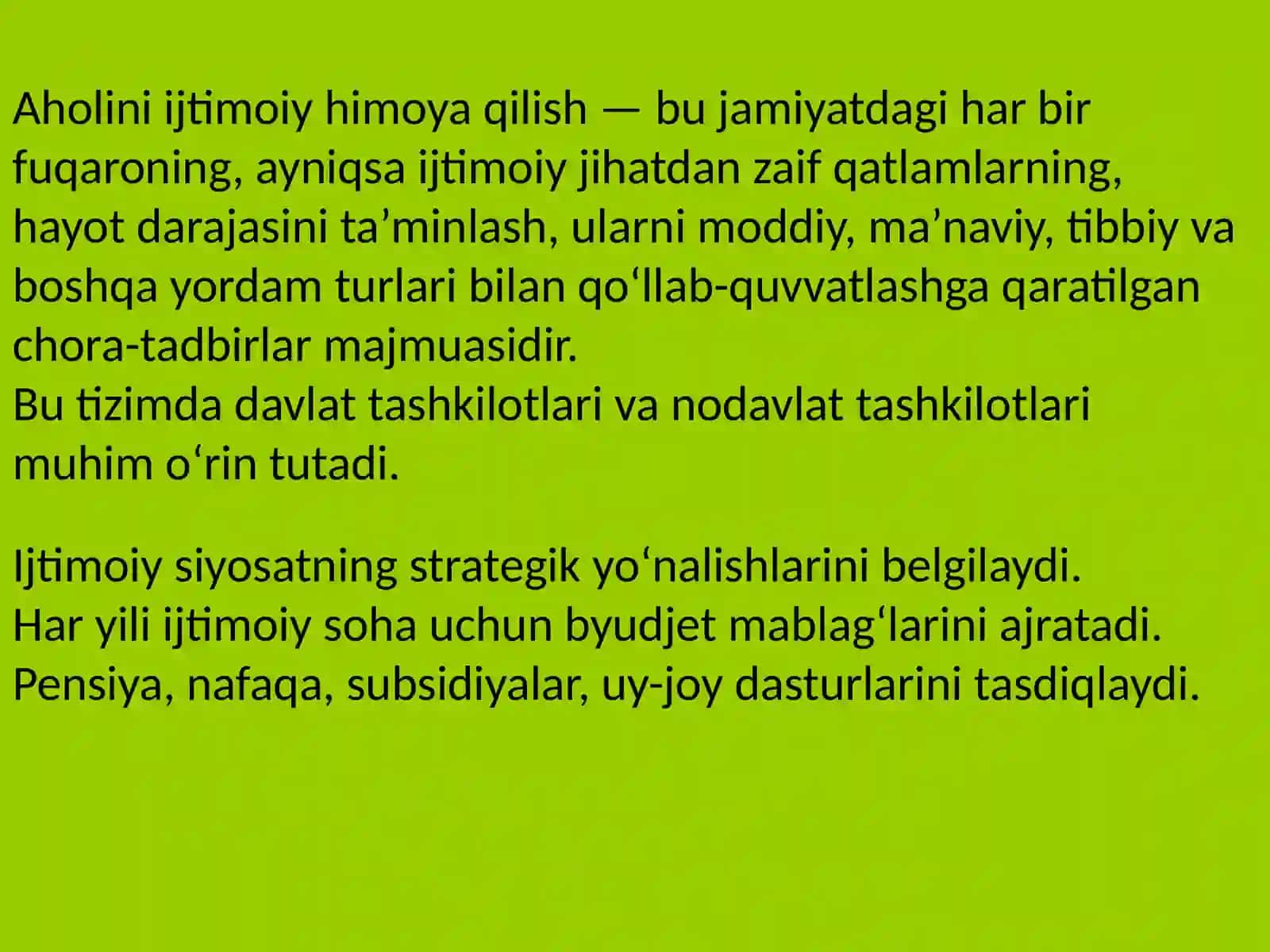 Aholini ijtimoiy himoya qilish tizimida davlat va nodavlat tashkilotlari 2