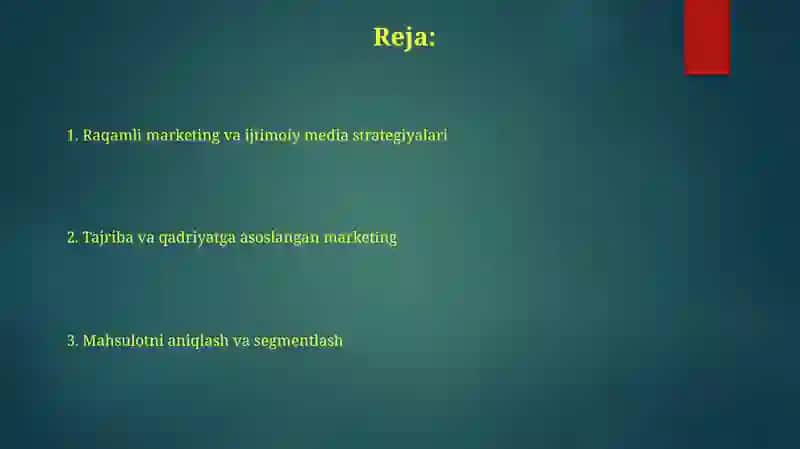 Turizmmahsulotlarinimarketingqilishningasosiystrategiyalari 2