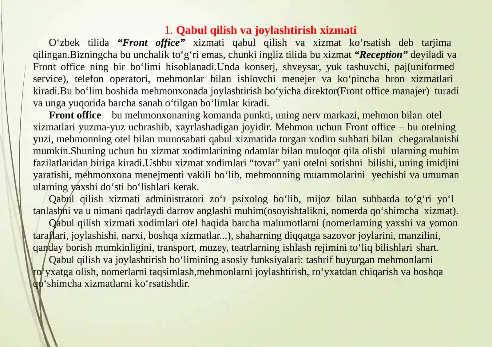 Qabul qilish va joylashtirish xizmati 2