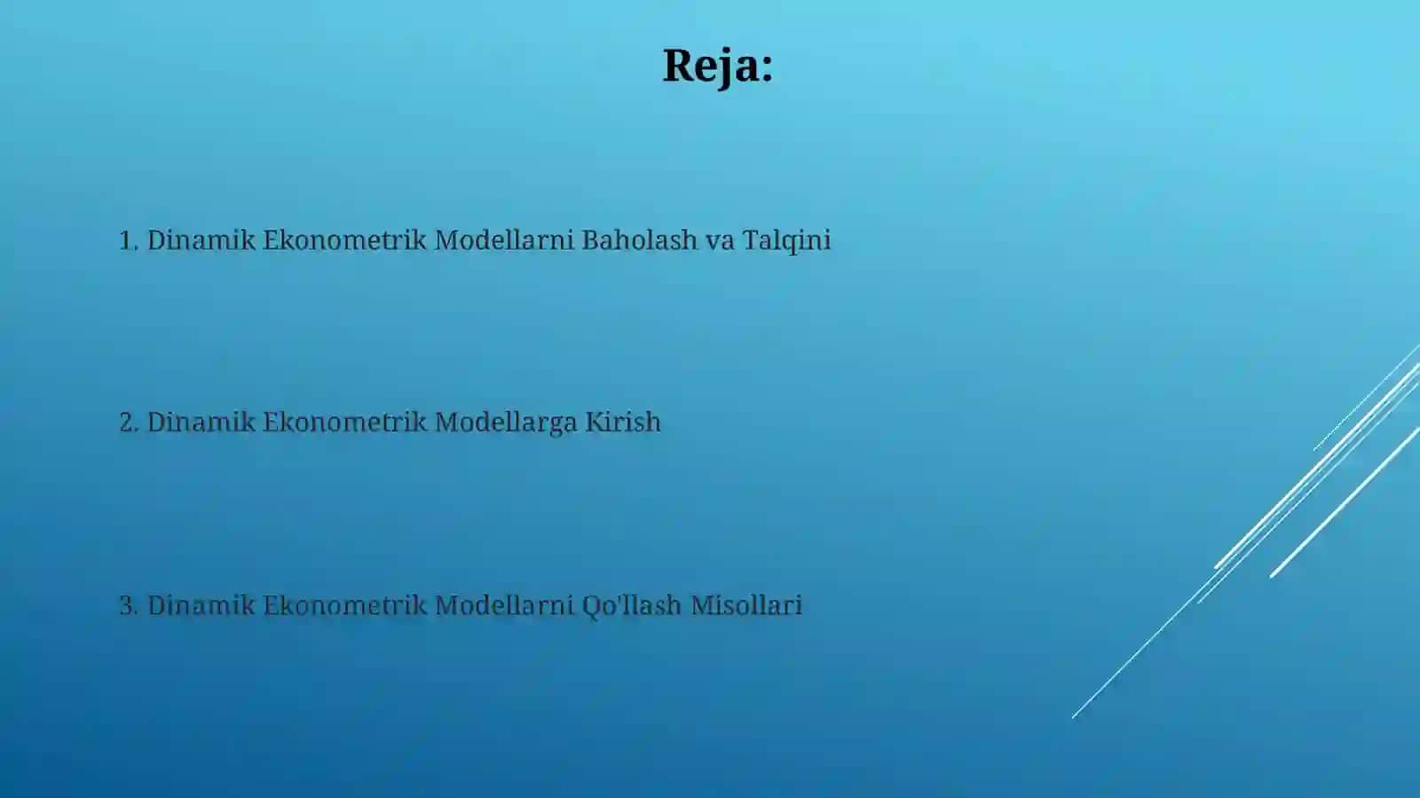 Dinamikekonometrikmodellardanfoydalanish 2