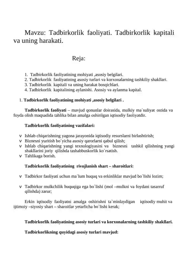 BIZNES BOSHQARUV ASOSLARI FANIDAN REFERATI 2