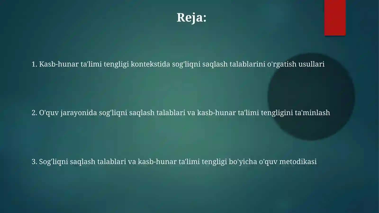 "Kasb-hunar egallashda inson salomatligiga qo’yiladigan talablar” mavzusini o’qitish metodikasi" 2