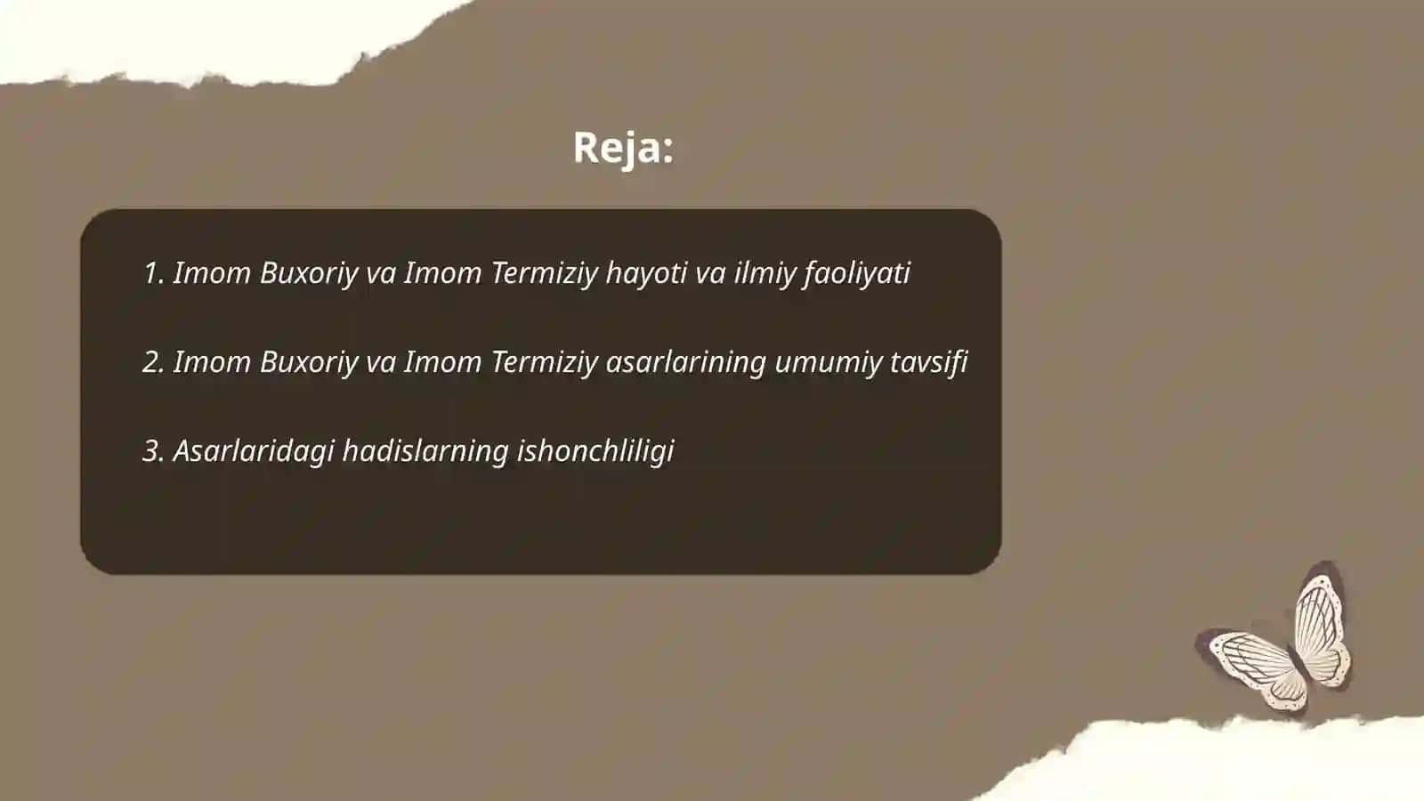 Imom Buxori va Imom Termiziy hayoti va ilmiy faoliyati 2