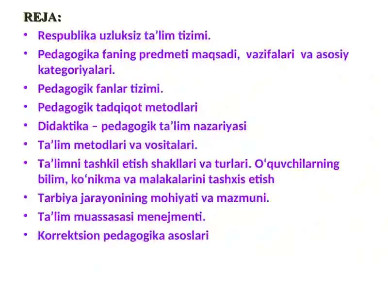 O’zbekiston Respublikasining uzluksiz ta’lim tizimi 2