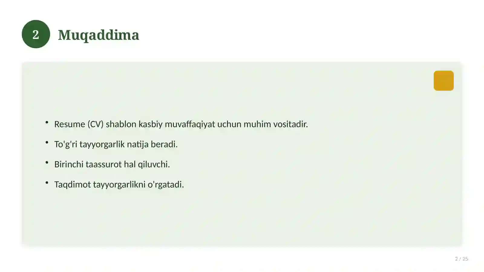 Resume (CV) shablon 2