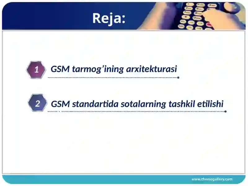 GSM standartining O’zbekiston Respublikasi sharoitida qo’llanilishi 2