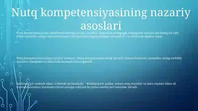 BoshlangʻIch Sinflarda Ona Tili TaʼLimida OʻQuvchilarda Nutqiy Kompetensiyalarini Shakllantirish Metodikasi 2