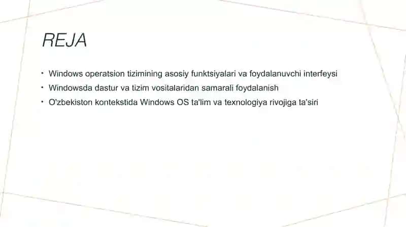 Windows operatsion tizimida ishlash 2