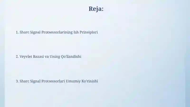 SHARC Signal Protsessorlari va Ishlash Prinsiplari 2