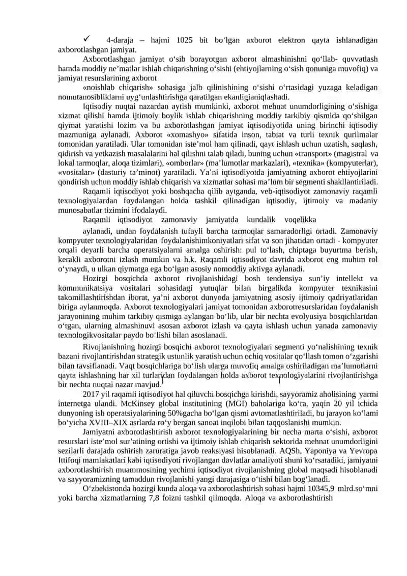 MAVZU. RAQAMLI IQTISODIYOT FANIGA KIRISH 2