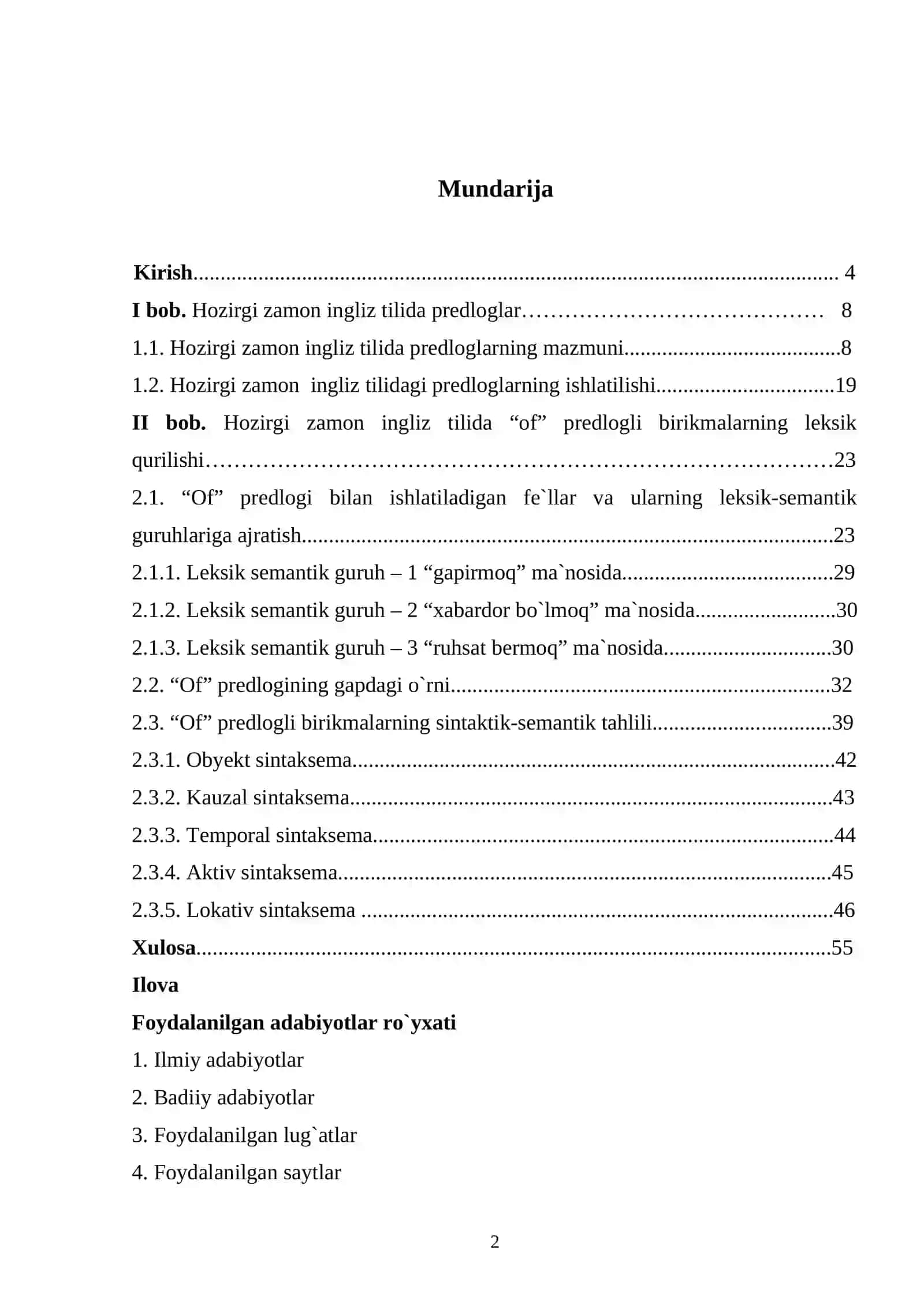 Hozirgi zamon ingliz tilida predloglar 2