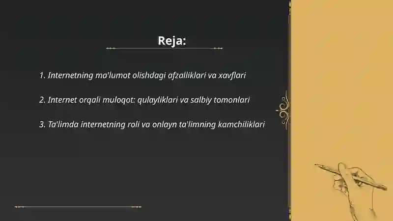 Internetning ma'lumot olishdagi afzalliklari va xavflari 2