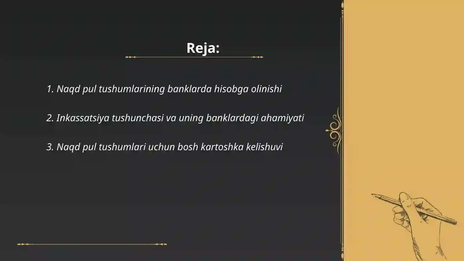 Banklarda mijozlarning naqt pul tushumini inkassatsiya qilishning bugalteriya hisobi 2