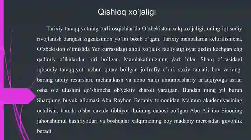 Mustaqillik yillarida qishloq xoʻjaligi va sanoat sohasidagi ozgarishlar 2