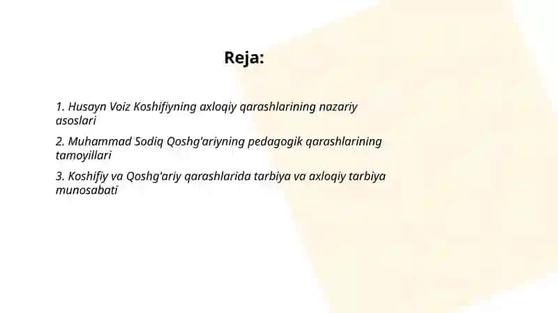 Husayn Voiz Koshifiyning axloqiy qarashlari 2