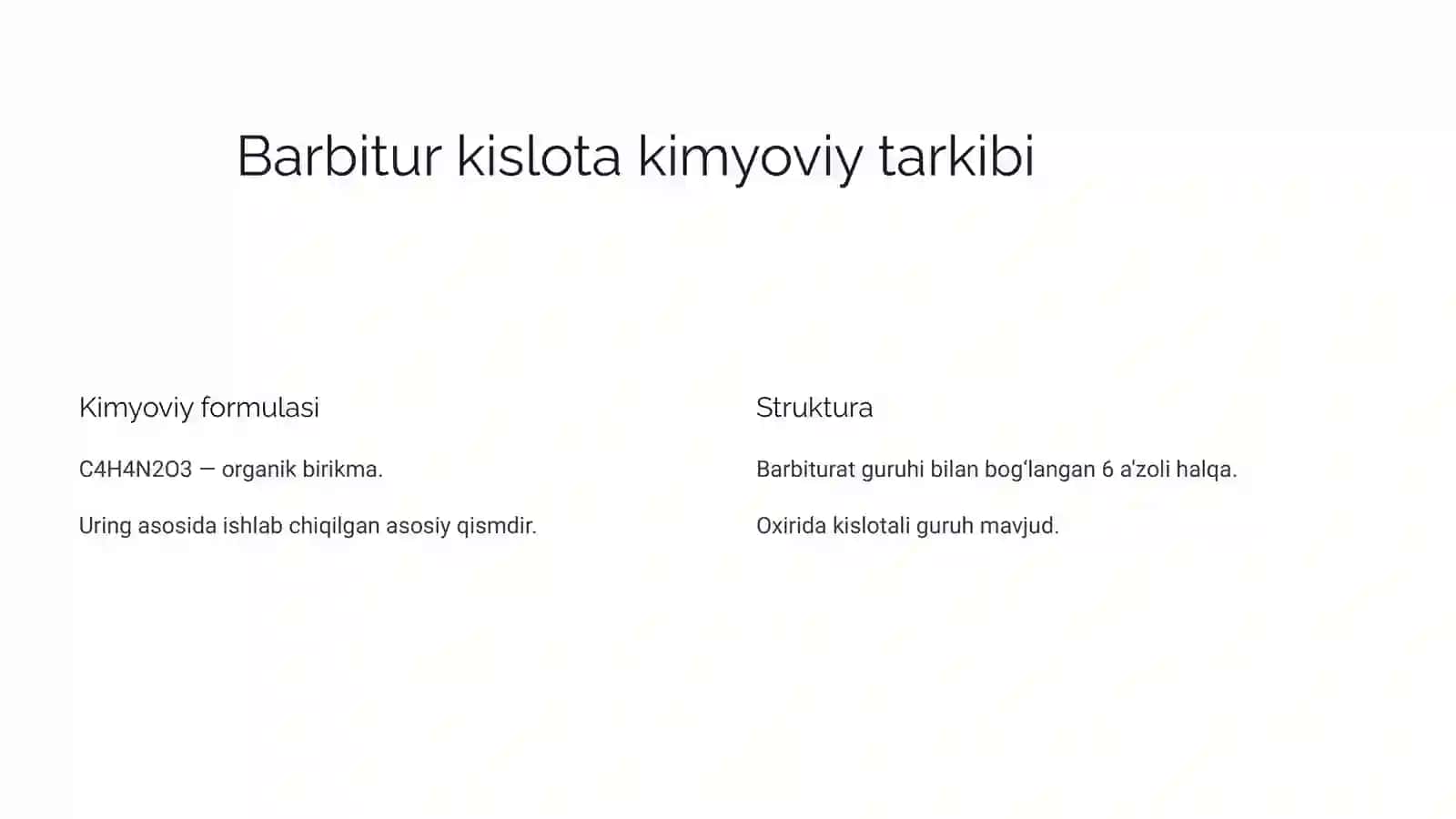 Barbitur kislota va uning asosida olingan dori vositalari 2