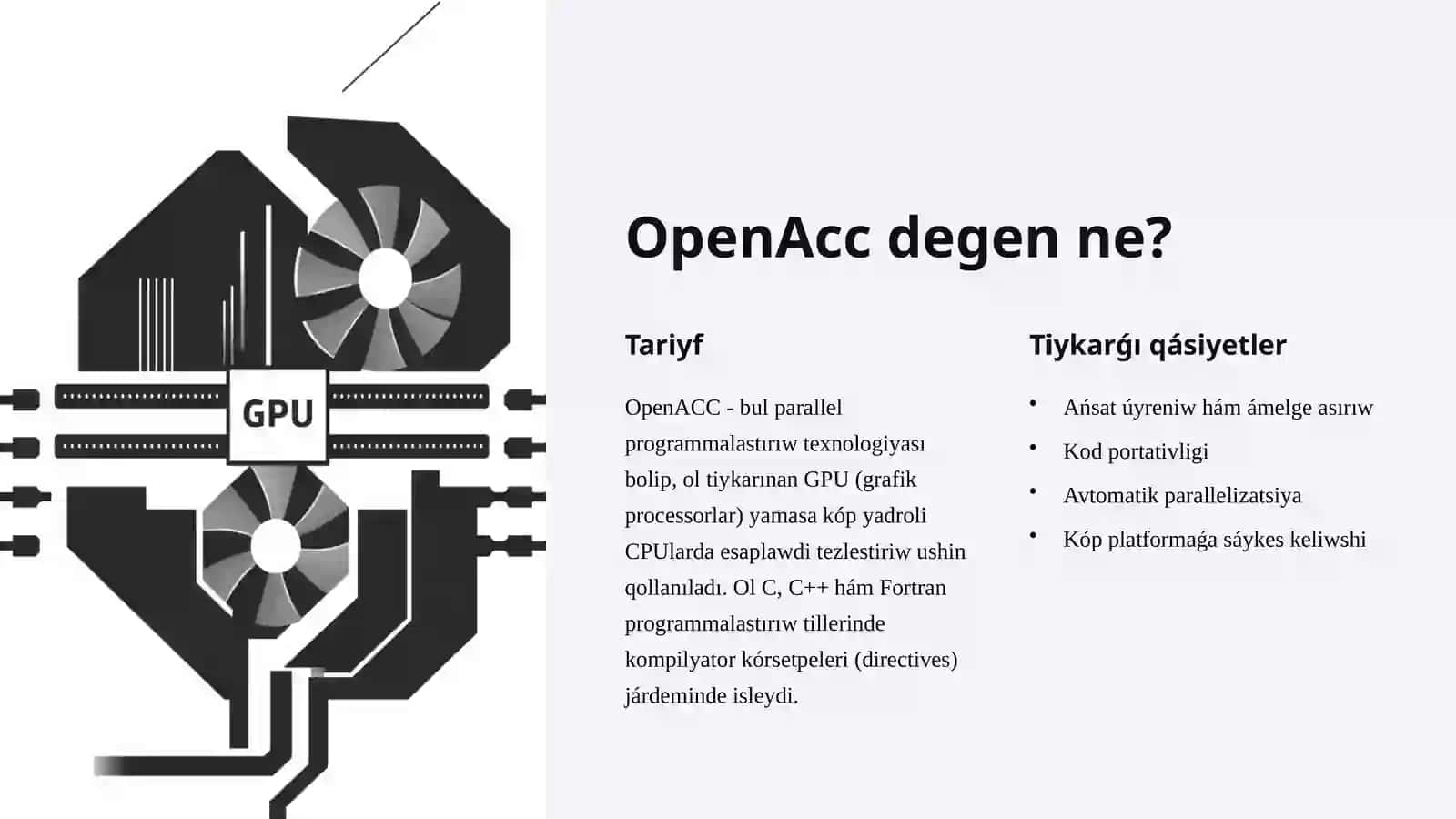 OpenAcc ǵa esaplaw kórsetpelerin qosıw 2