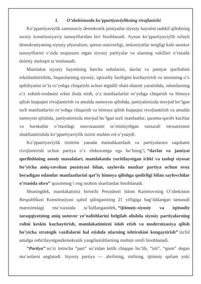 Ko‘ppartiyaviylikning rivojlanishi 2