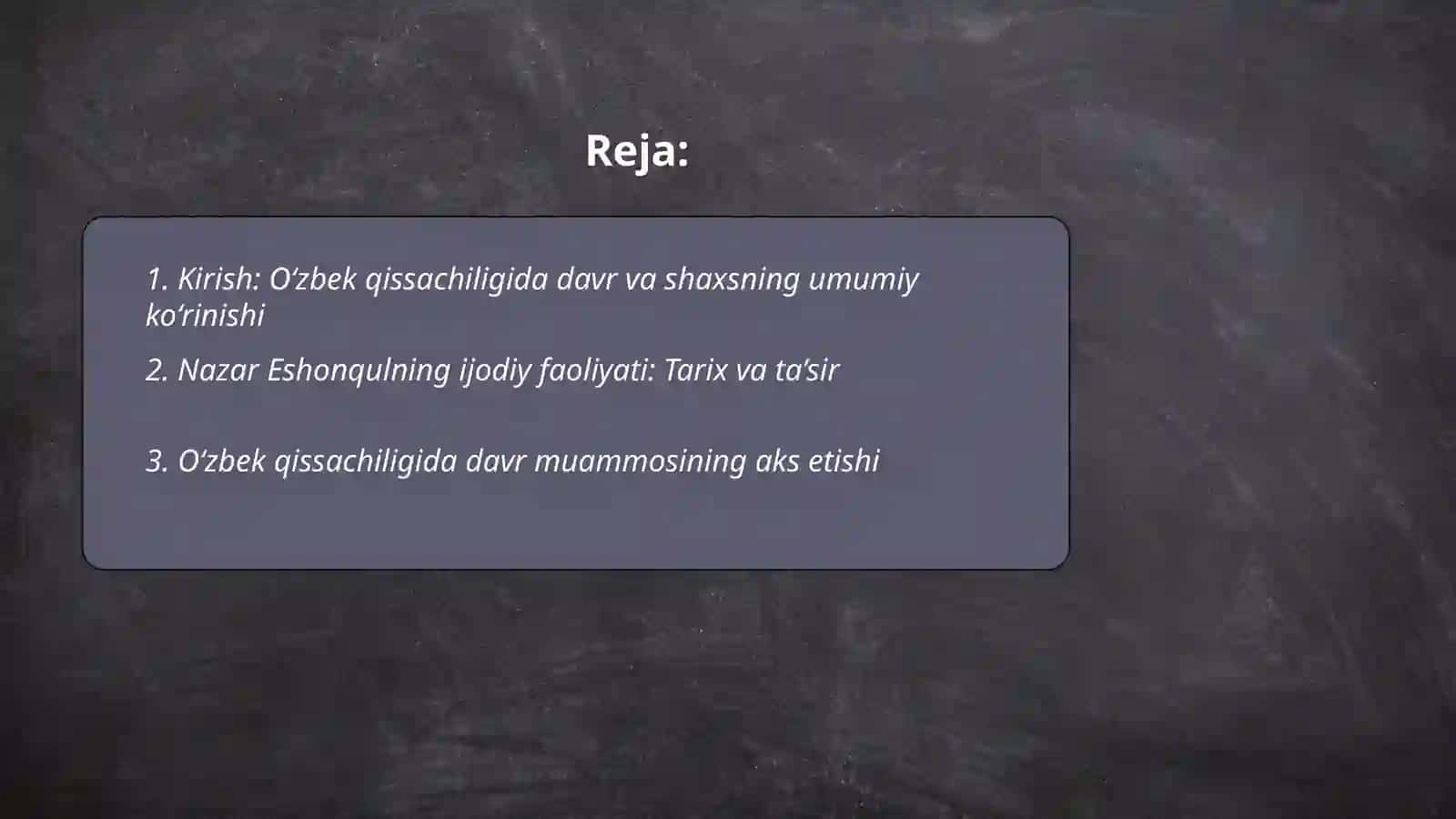 O‘zbek qissachiligida davr va shaxs muammosi ( Nazar Eshonqul) 2