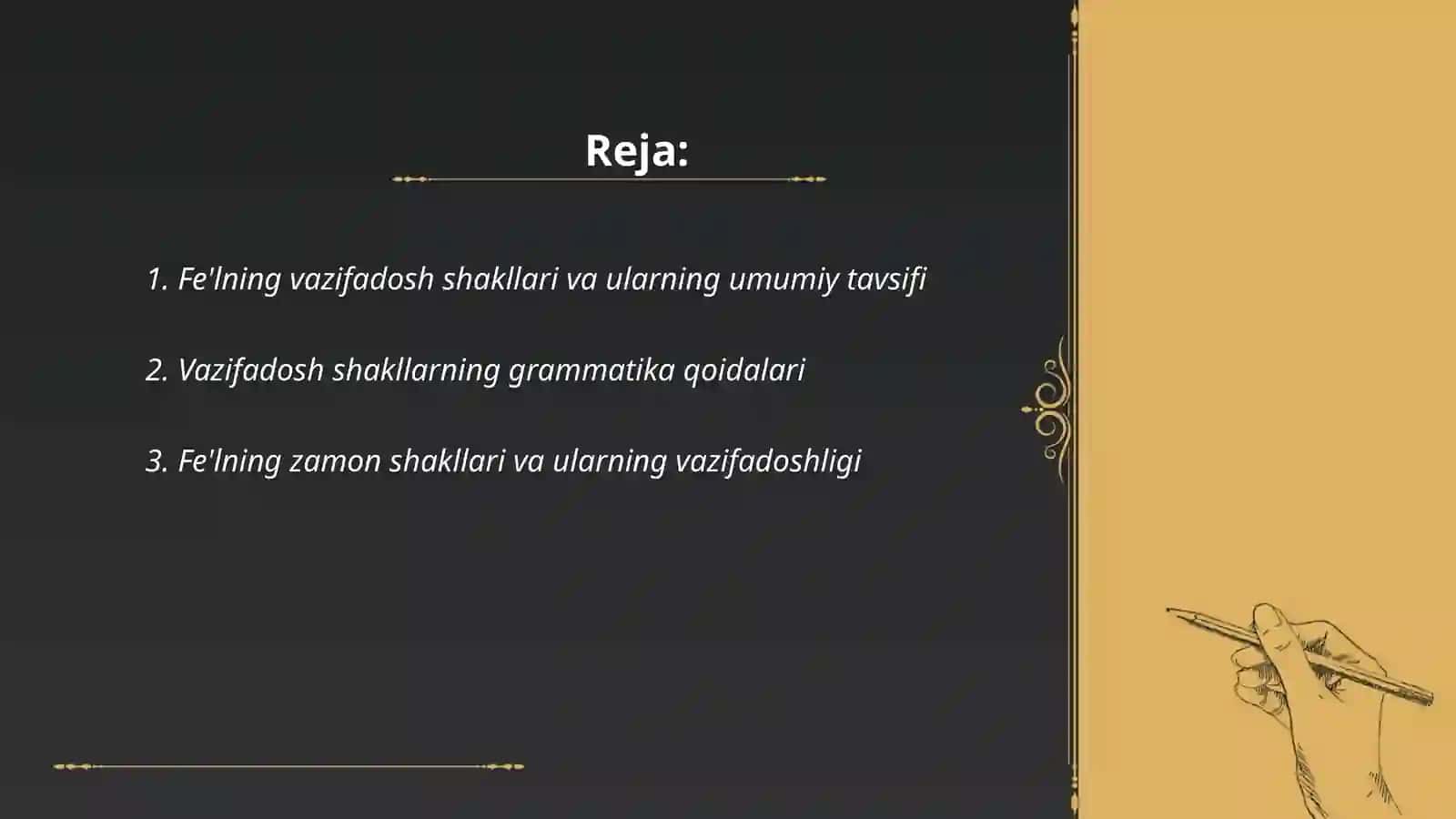 Fe'lning vazifadosh shakllarining o'ziga xos xususiyatlari 2