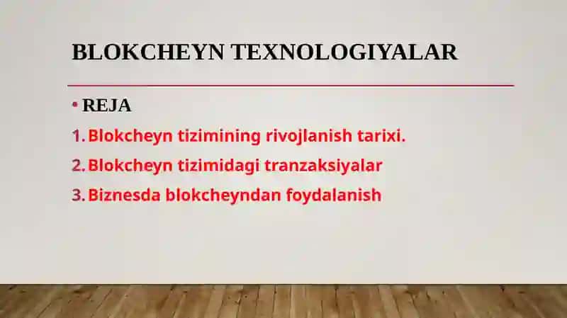 BLOKCHEYN TEXNOLOGIYALAR 2