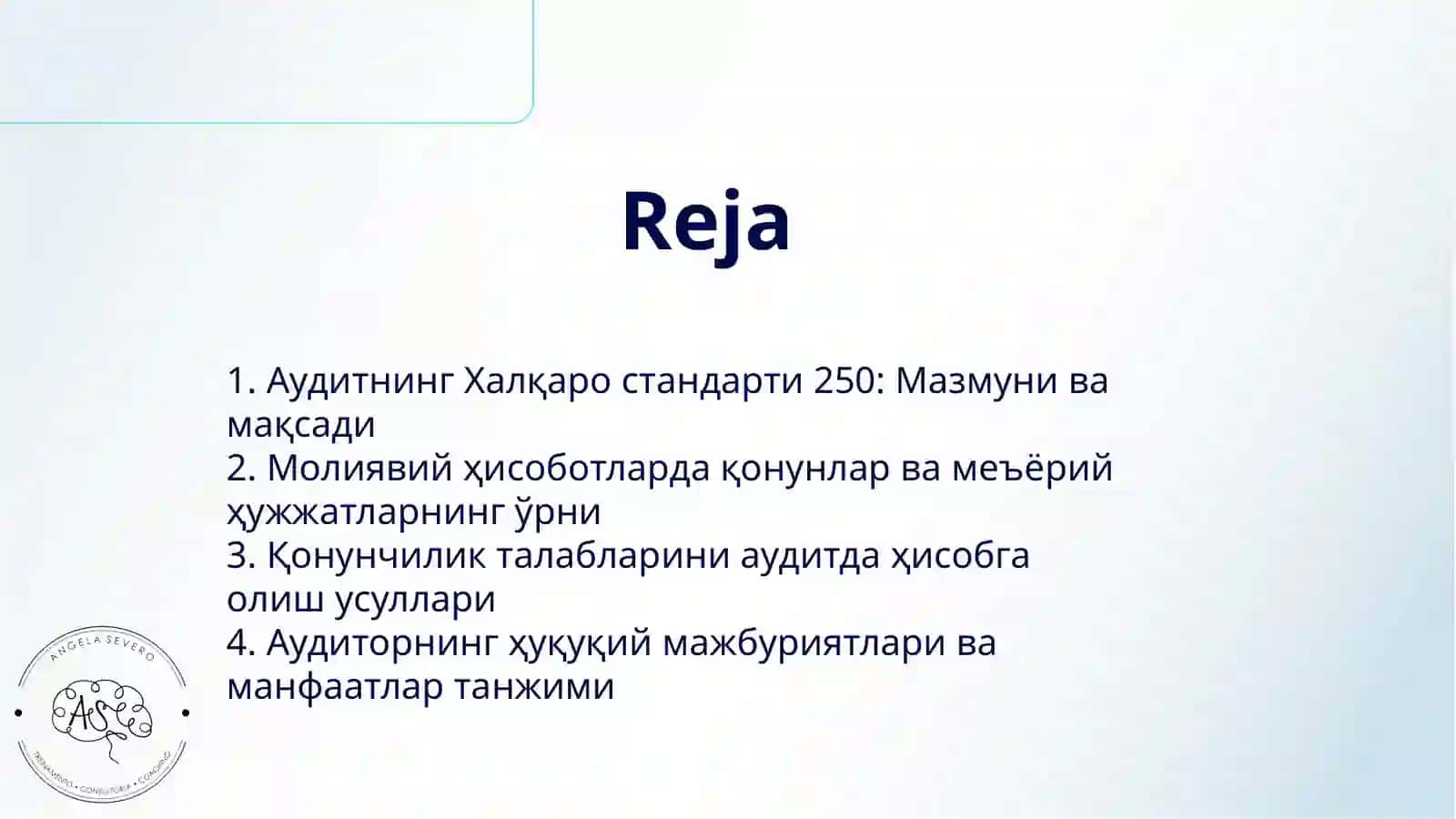АУДИТНИНГ ХАЛҚАРО СТАНДАРТИ 250 МОЛИЯВИЙ ҲИСОБОТЛАР АУДИТИДА ҚОНУНЛАР ВА МЕЪЁРИЙ ҲУЖЖАТЛАРНИ ЭЪТИБОРГА ОЛИШ 2