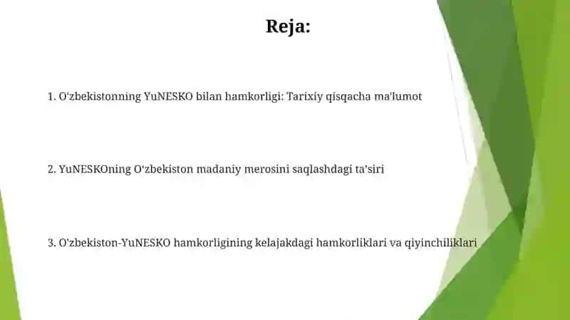 Oʻzbekiston Respublikasining Xalqlar tashkiloti bilan hamkorligi va YUNESKO misolida 2