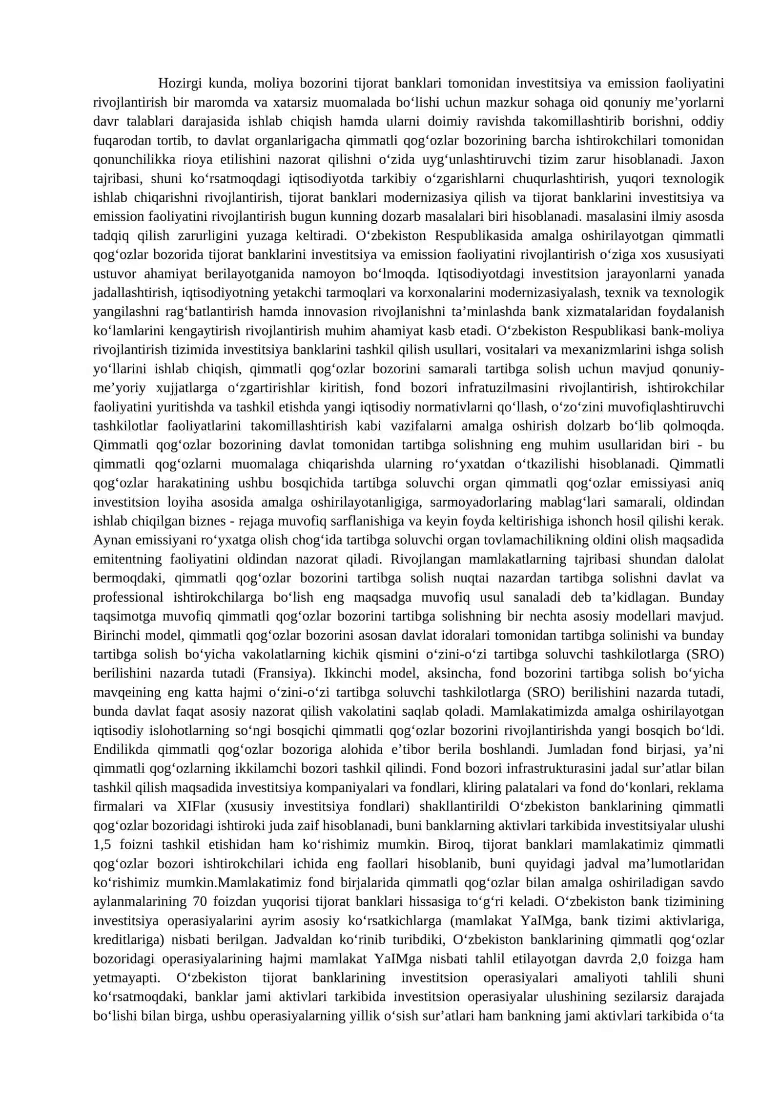 "IPAK YO’LI" ATIB BANKINI BOZOR POZITSIYASI VA UNI BANK STRATEGIYASIGA MOS RAVISHDA O’ZGARTIRISH YO’LLARI 2