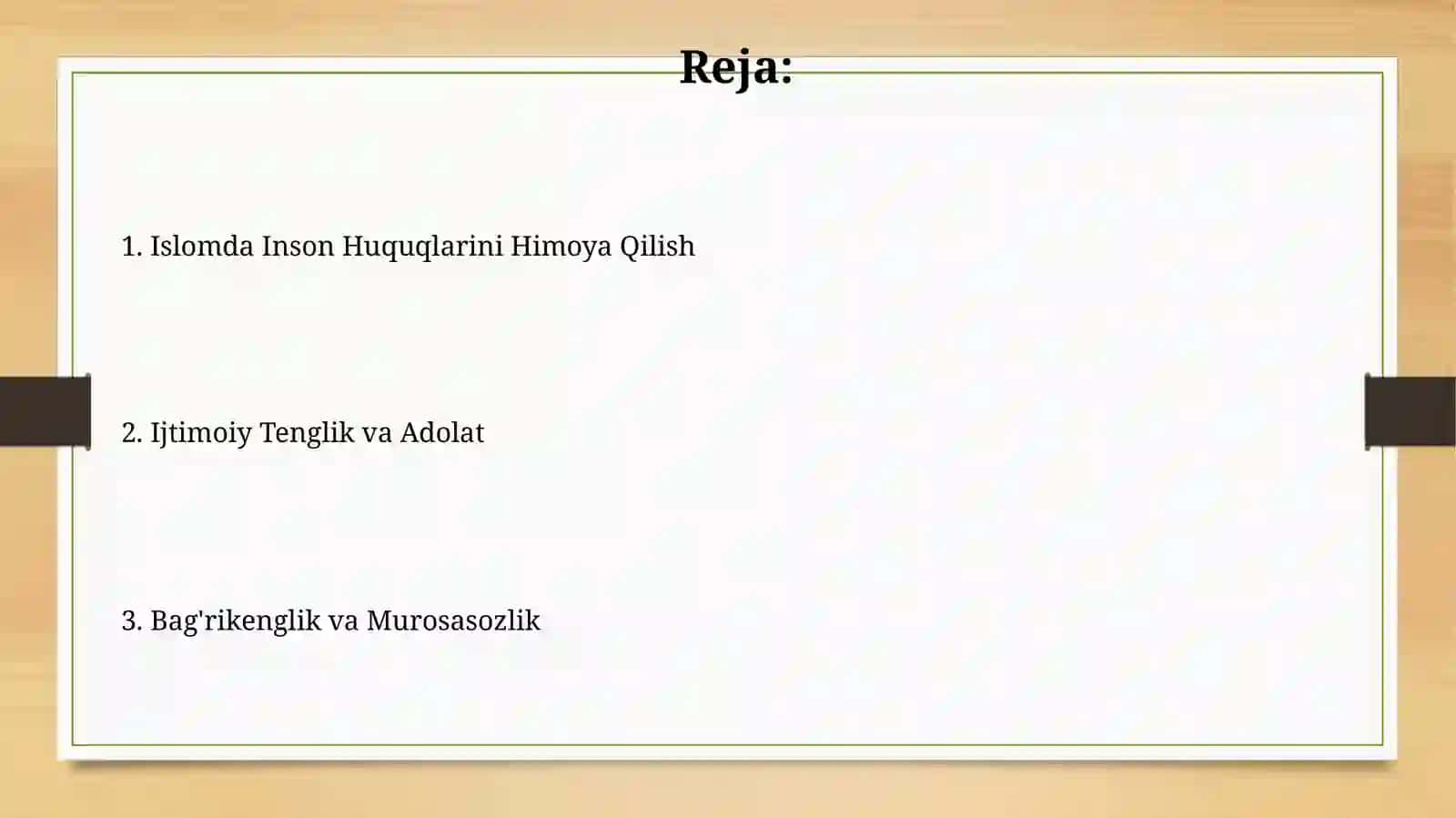 ISLOMDA INSON HUQUQLARI HIMOYASI, IJTIMOIY TENGLIK, ADOLAT VATOLERANTLIK 2