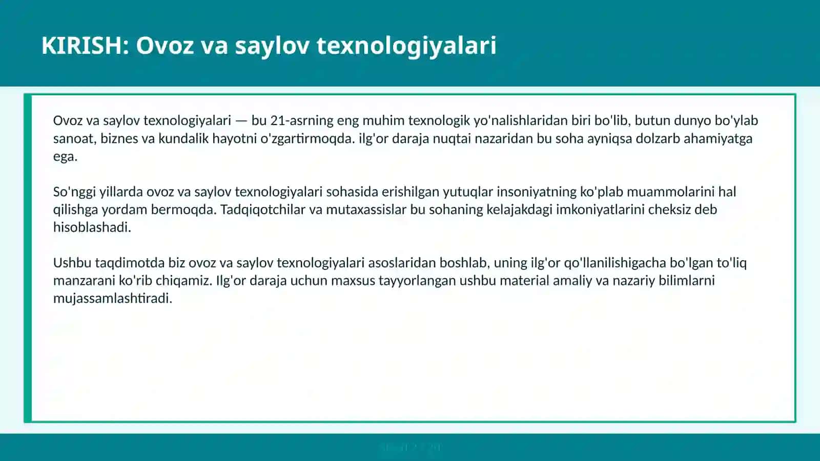 Ovoz va saylov texnologiyalari 2