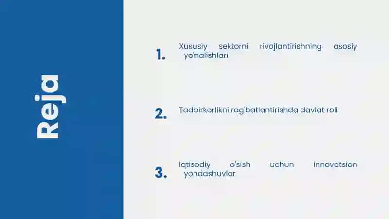 Xususiy Sektorning Rivojlanish Asoslari 2