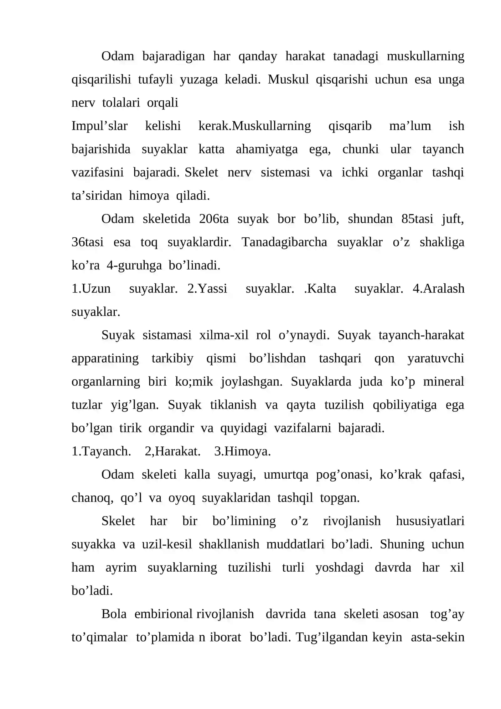Tayanch-harakat tizimining fiziologiyasi, yosh hususiyatlari va gigienasi 2