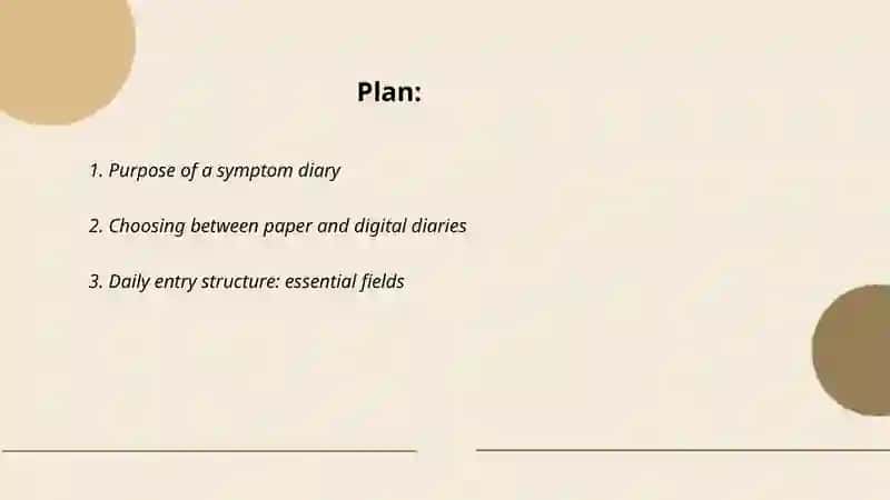 Create a symptom diary in English 2