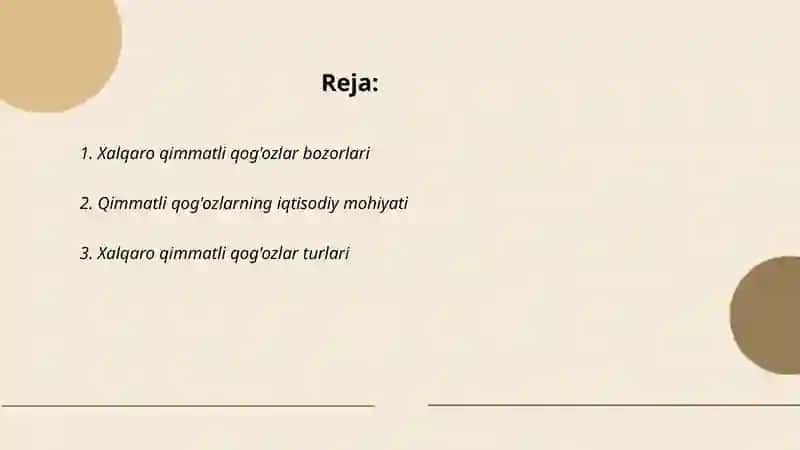 Xalqaro qimmatli qog'ozlar iqtisodiy mohiyati va qo'llanish xususiyatlari 2