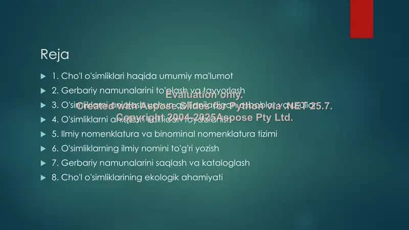 Cho'l o'simliklarini gerbariydan aniqlash va ilmiy nomini yozish 2