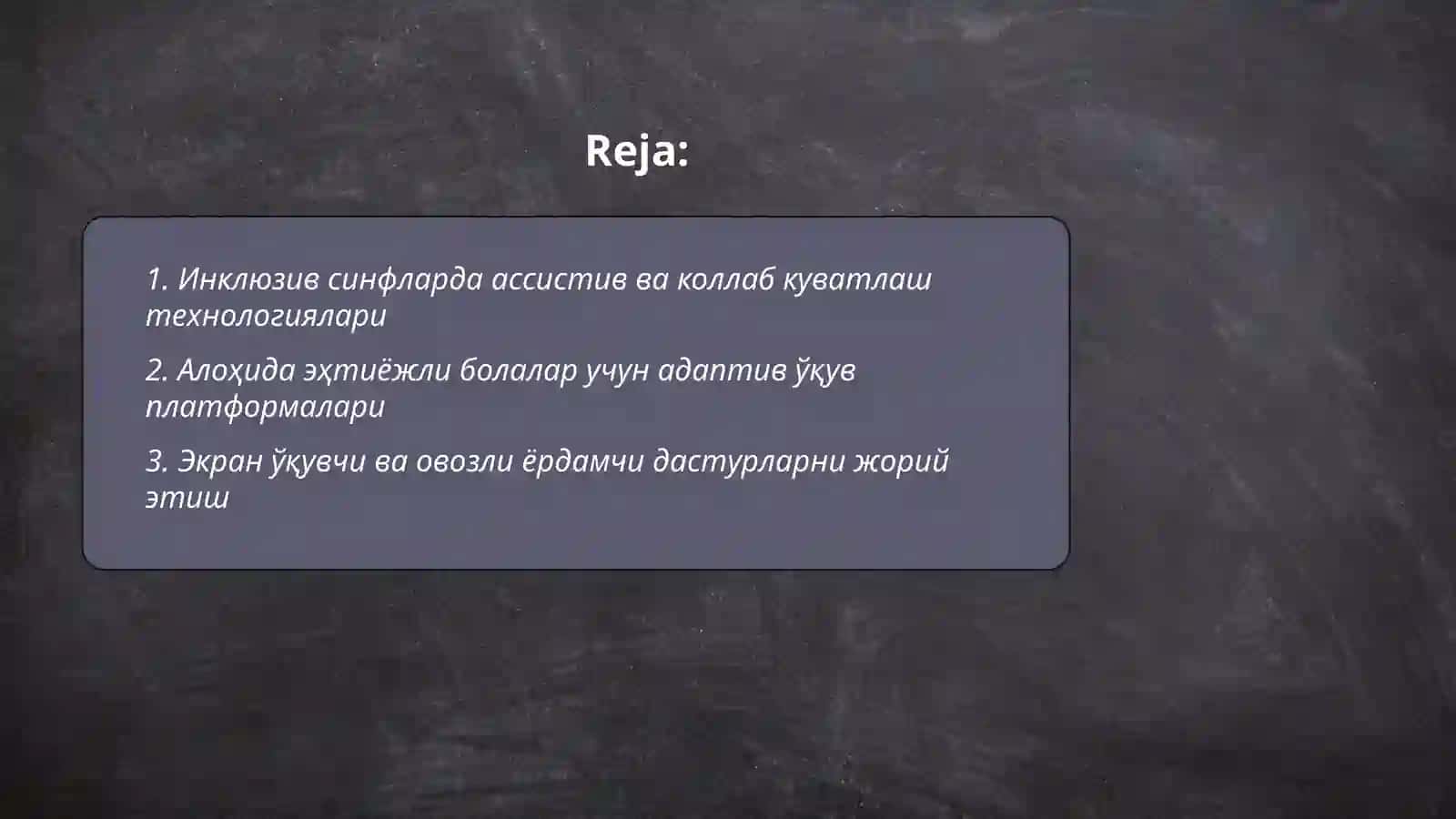 Талим муассасаларида алохида ёрдамга мухтож болаларни талим олишни коллаб куватмаш технологиялари 2