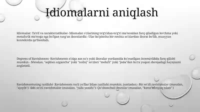 Ravishning TaʼRifi Leksik Grammatik Xususiyatlari MaʼNo Guruhlari 2