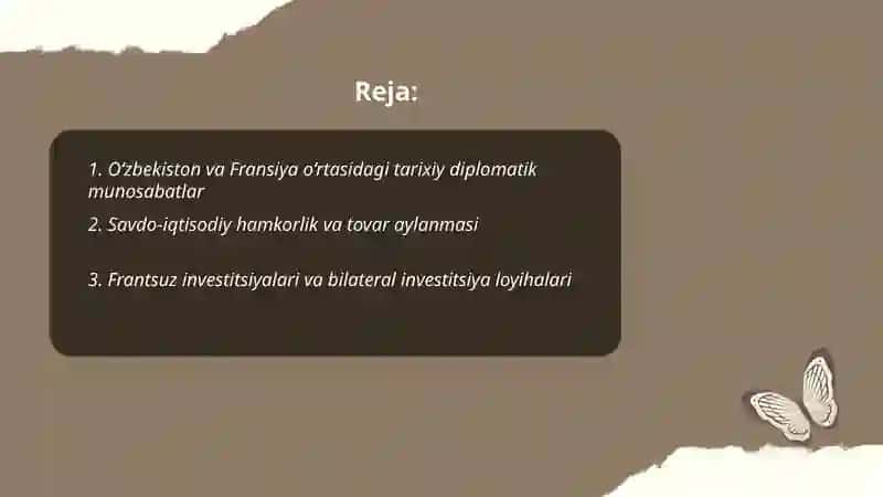 O‘zbekiston va Fransiya munosabatlari 2