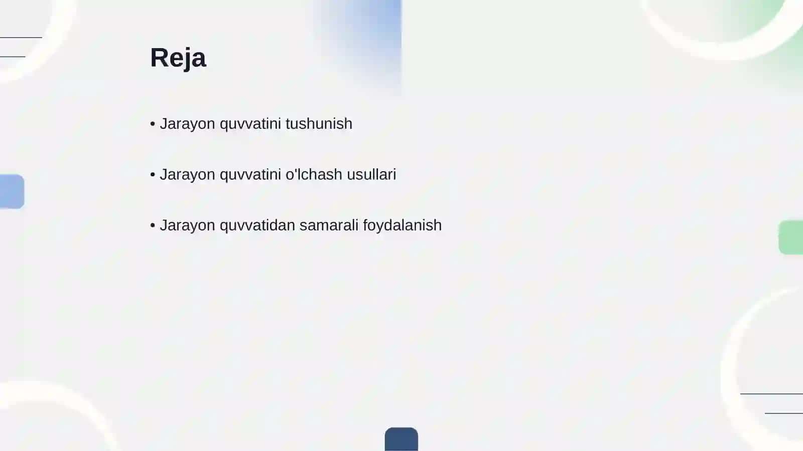 Jarayon quvvatini aniqlash va undan foydalanish 2