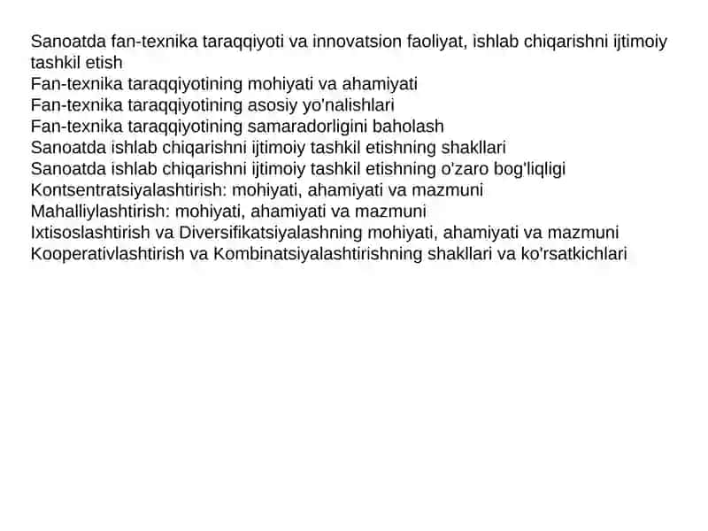 Sanoatda fan-texnika taraqqiyoti va innovatsion faoliyat 2